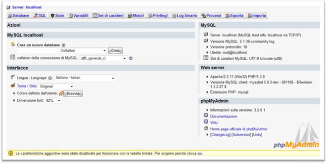 phpMyAdmin administration panel