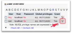 changing the security settings in phpMyAdmin