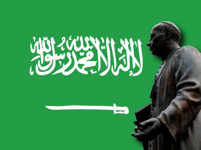 Saudi flag priest