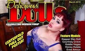 Julie Simone Scores Cover & Featured Layout in March Issue of Delicious Dolls Mag
