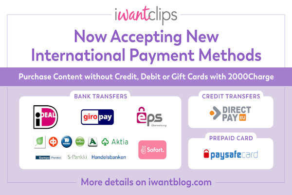 iWantClips New Alternative Payment Methods