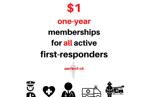 SeeHimFuck.com Offering $1 Memberships for All Active First-Responders