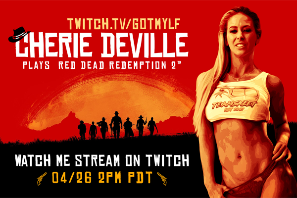 Pornstar and Gamer, Cherie DeVille,  to Play Red Dead Redemption 2 on Twitch