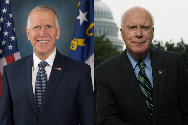 Senators Thom Tillis and Patrick Leahy, co-sponsors of the SMART Copyright Act