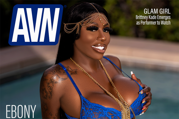 Ebony Mystique Takes Cover – Front & Center – on AVN, Kink Queens Magazines