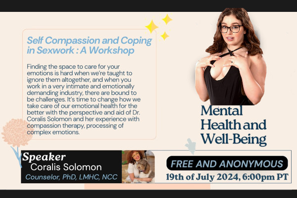 Leana Lovings Presents 'Self Compassion & Coping in Sexwork’ Workshop Today