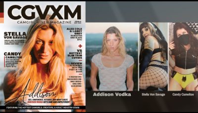 Addison Vodka is the Covergirl for Issue 14 of CamGirl Vixen