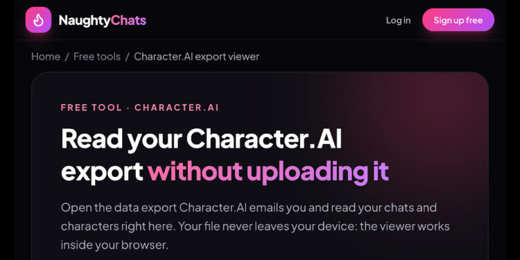 Naughty Chats Releases Free Tools for Character.AI Users to Save Their Chats and Bring Their Characters Over