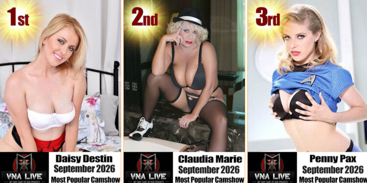 Canadian Webstar Daisy Destin Voted #1 VNALive.com Girl for September 2026